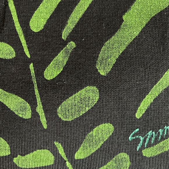 Vintage Sarah Hand Painted Originals Womens Sz XL Black Sweater Tropical Floral - Picture 3 of 4